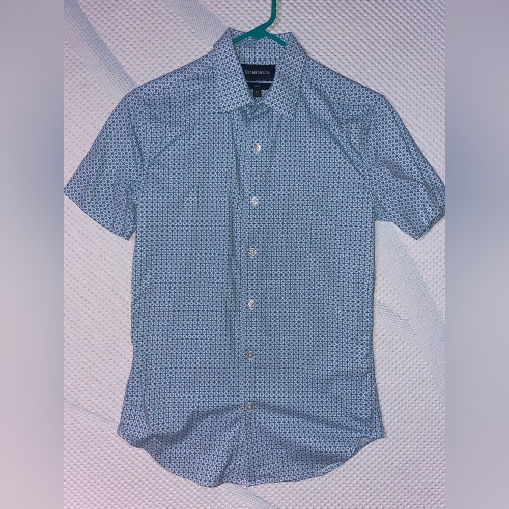Bonobos Men's Slim Fit Short Sleeve Button-Front Tech Shirt XS